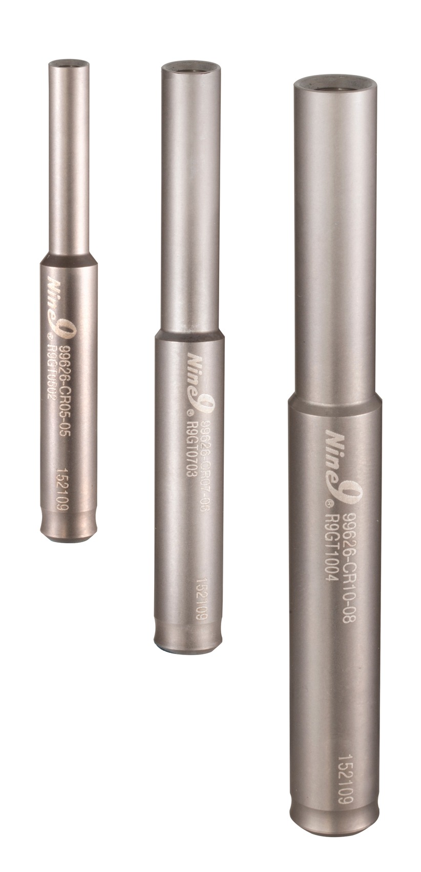 NINE9 MCC Mill Halter CR05, CR07 und CR10 im Größenvergleich