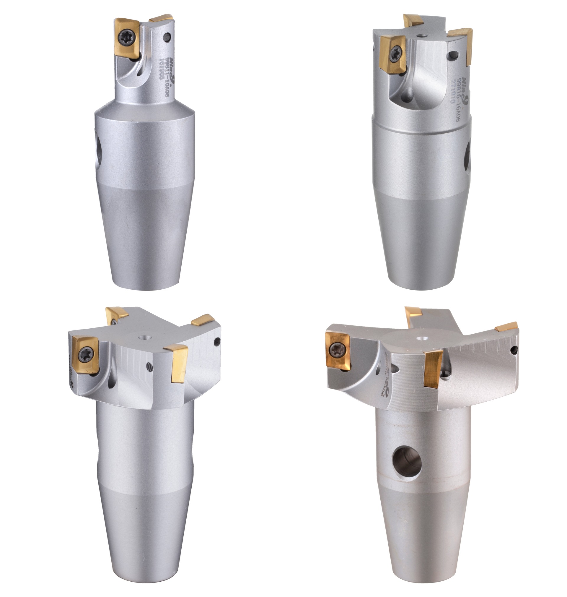 NINE9 Power Mill ERGO-Halter Ø10, Ø16, Ø25 und Ø32 im Größenvergleich